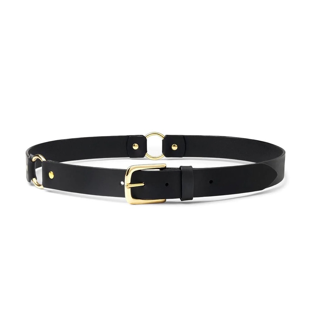 NWT Ardeo Studios Brass Loop Leather Belt XS/S